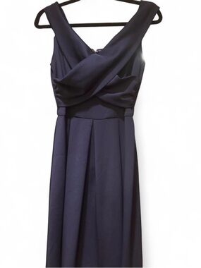 Chi Chi London Navy Cross-Front Maxi Dress